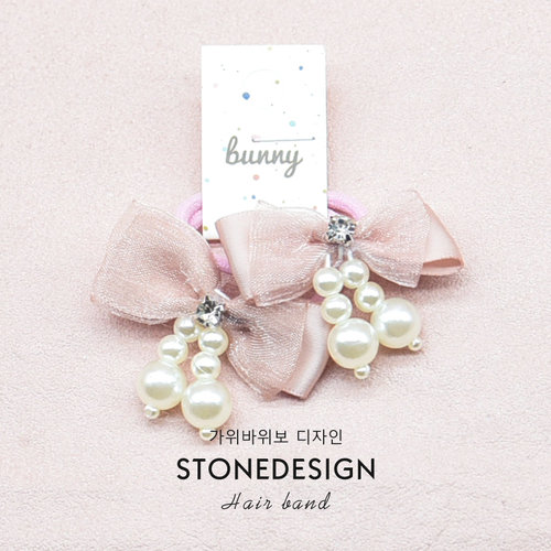 儿童甜美珍珠蝴蝶结发圈