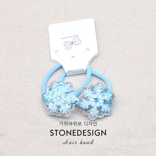 儿童冰雪奇缘雪花发圈女孩公主高弹力不伤发皮筋女童可爱发绳发饰