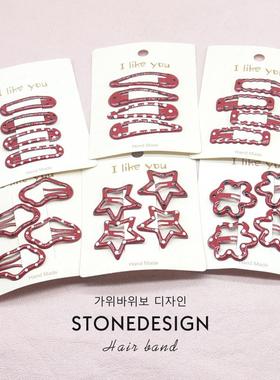 儿童红色波点发夹女童碎发整理bb夹可爱小号发卡侧边刘海夹子头饰