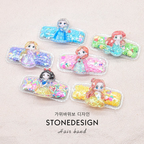 儿童方形流沙发夹女童艾莎公主BB夹小女孩发卡刘海侧边碎发夹发饰