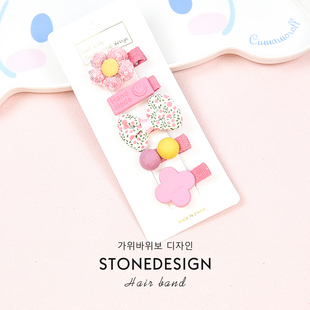 婴儿发夹宝宝发量少全包布不伤发胎毛发卡头饰儿童可爱刘海夹头饰