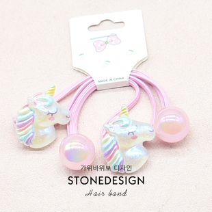 儿童可爱独角兽绕绕发圈女童不伤发橡皮筋扎马尾高弹发绳公主头饰