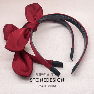 新年红色发箍女童兔耳朵带齿防滑刘海发卡可爱压发发窟儿童头箍女