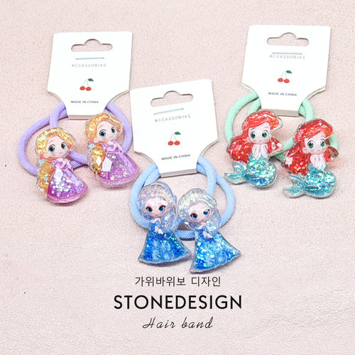 韩国儿童艾莎美人鱼公主发绳