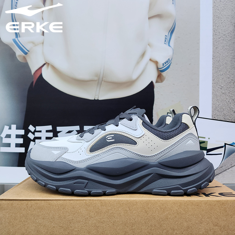 鸿星尔克冬季男子防滑慢跑鞋