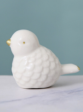 小鸟陶瓷摆件仿真饰品现代简约