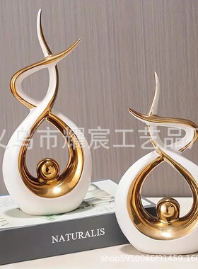 风生水起创意树脂摆件现代轻奢