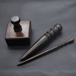 皮匠老王 黑檀木打磨棒 手工皮具打磨块皮边打磨肉面抛光平整工具