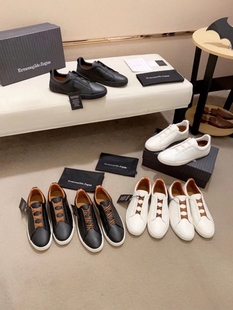 高端男鞋杰尼真皮板鞋休闲脚蹬新款潮男欧洲外贸超轻低帮秋冬款