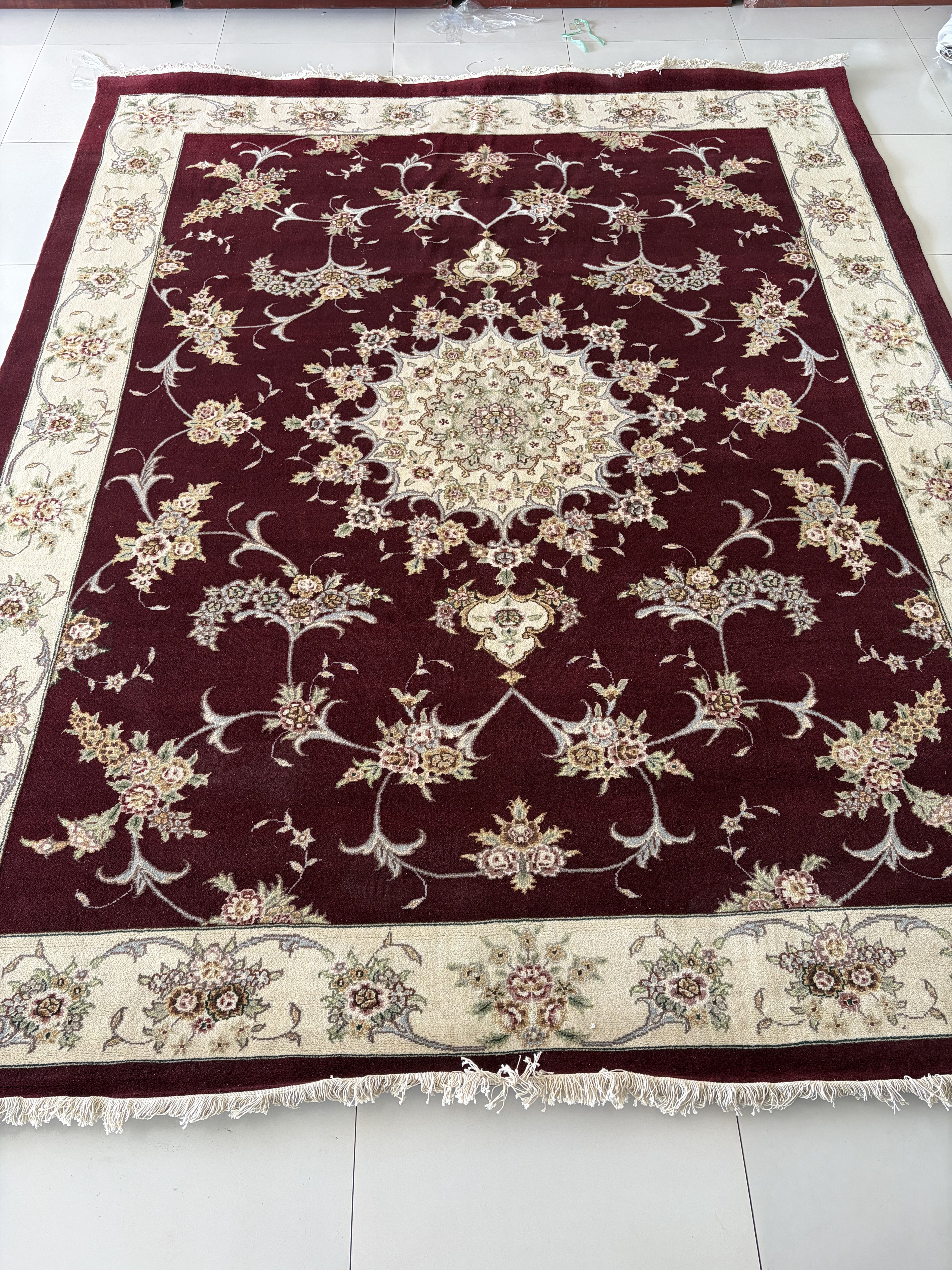 微瑕疵245*306手工打结羊毛地毯美式复古客厅卧室茶几地毯