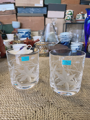 日本制 hoya 豪雅 水晶玻璃杯  玻璃杯 威士忌杯 手工切割