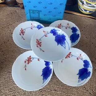 日本制 香兰社 老香兰社 小钵 盘子 碟子 5客 1-383