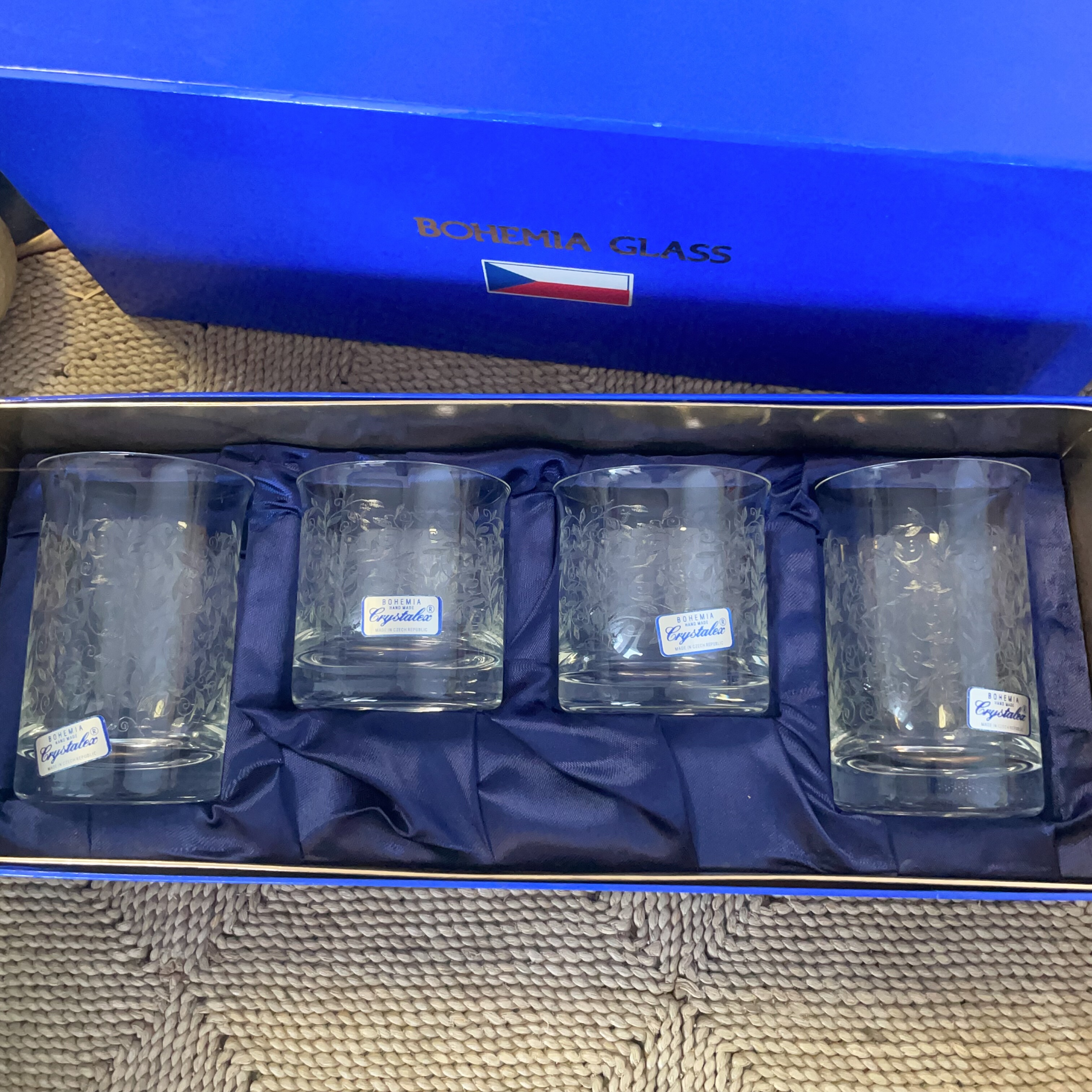 日本回流 波西米亚 bohemia 水晶玻璃杯 威士忌酒杯  手工制1-92