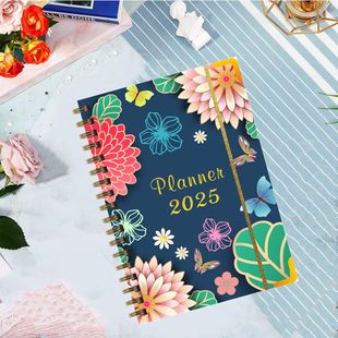 2025周计划本A5笔记本线圈日记本绑带日程本weekly planner book