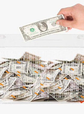 acrylic clear Money saving box cash organizer Piggy bank