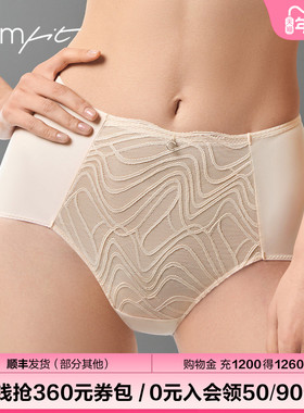 Comfit薄款内裤女薄款高腰蕾丝透气大码包臀三角内裤C200186