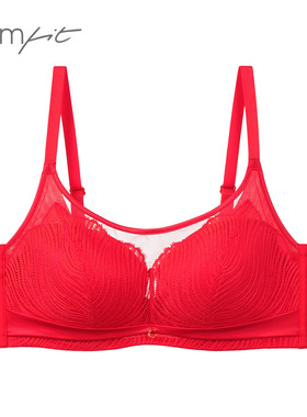 【商场同款】Comfit抹胸式大码内衣女薄款红色本命年文胸CB00201