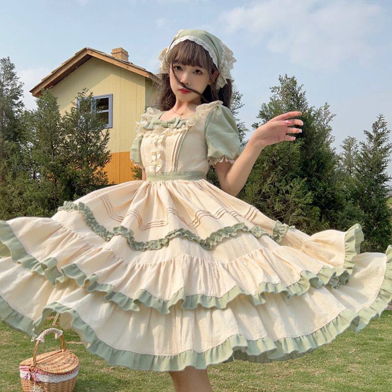 原船设计洛丽塔唯美小清新洋装田园风优雅甜美连衣裙lolita现货