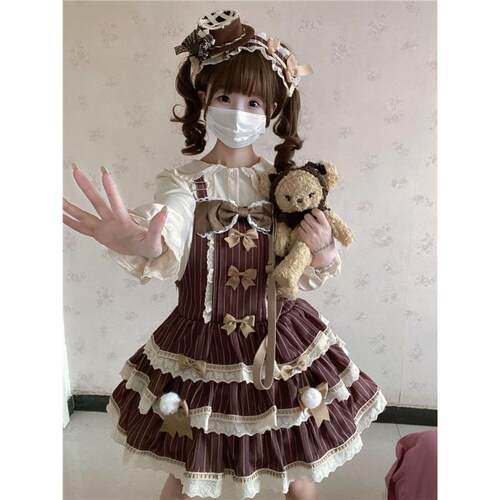 猫吃鱼[喵喵千层】Lolita背带裙