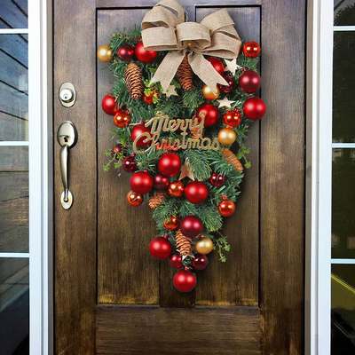 Christmas Decorative Bowknot Vine Door Hanger圣诞装饰球树挂