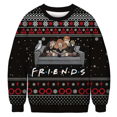 new christmas round neck sweater funny santa claus costume