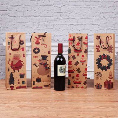 Christmas Decorative Articles Cartoon Old Man Red Wine Bag
