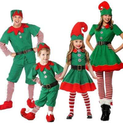 halloween children's men's christmas elf costume cos