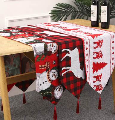 Long Tapestry Table Runner Winter Christmas Decor 180*35cm