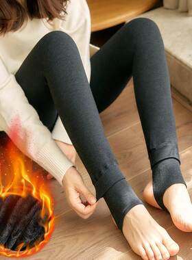 Leggings, plush thick for warmth打底裤加绒加厚秋冬踩脚保暖裤