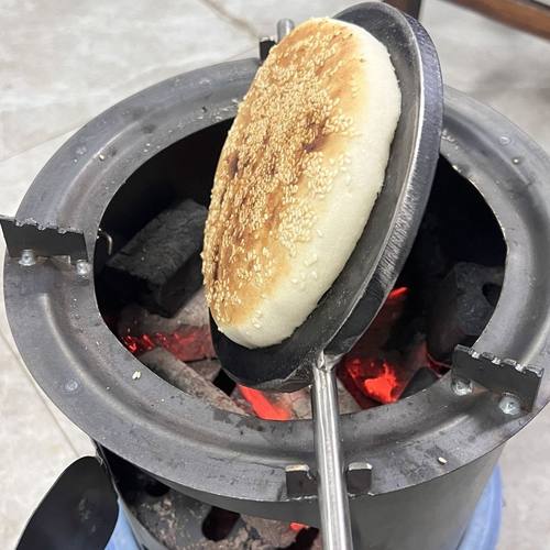 烧饼炉子翻转柴火家用烧饼炉子钢板小型围炉煮茶可移动烧饼炉
