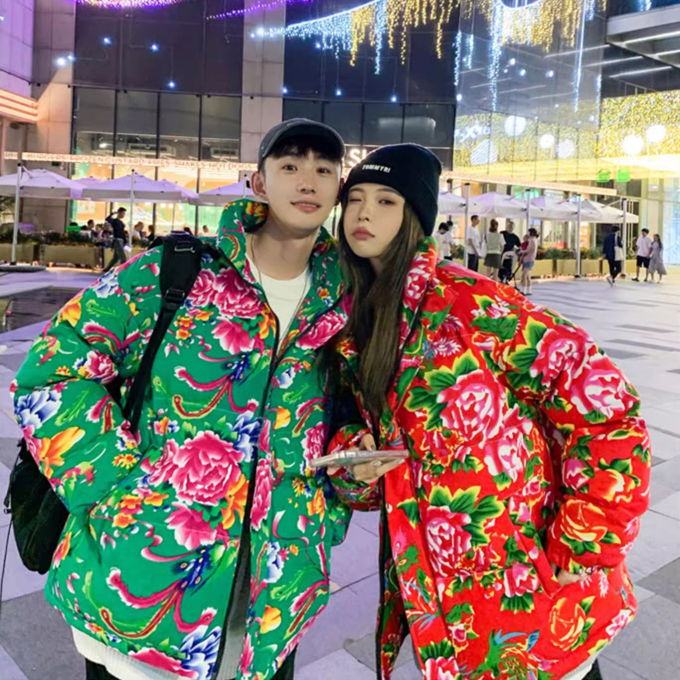 东北花棉袄冬季国潮东北大花棉袄ins网红花袄加厚花棉衣情侣棉服