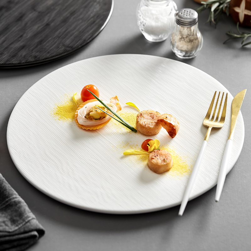 西餐牛排平盘大盘子商用陶瓷甜品台装饰摆盘酒店用品厨房摆台餐具