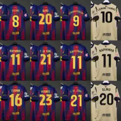 2627 Barcelona Home and Away Jerseys Lewandowski Rafinha Marc Gavi Pedri Balde Match Football Uniforms