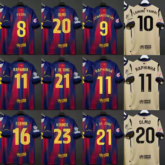 2627 Barcelona Home and Away Jerseys Lewandowski Rafinha Marc Gavi Pedri Balde Match Football Uniforms