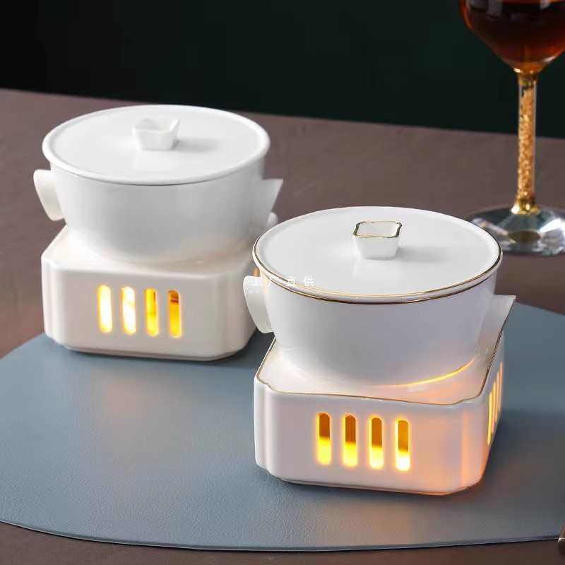 中式一人份位上汤盅蜡烛加热燕窝鱼翅盅商用海参炖盅酒店陶瓷炖盅,餐饮具,家用瓷器,淘宝优惠券,粉丝福利购,淘宝优惠卷