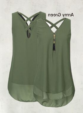 summer women chiffon tank top plus size 5XL Blouse T-shirt