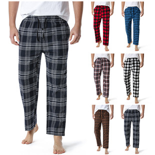Casual Plaid Loose Fashion Pajama Sport Pants Men
