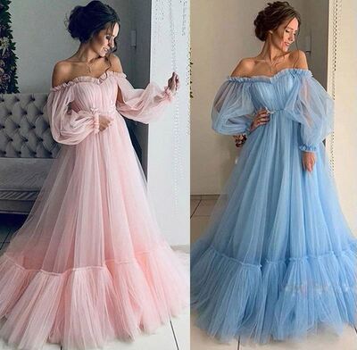 女一字肩网纱礼服连衣裙One shoulder sexy party evening dress