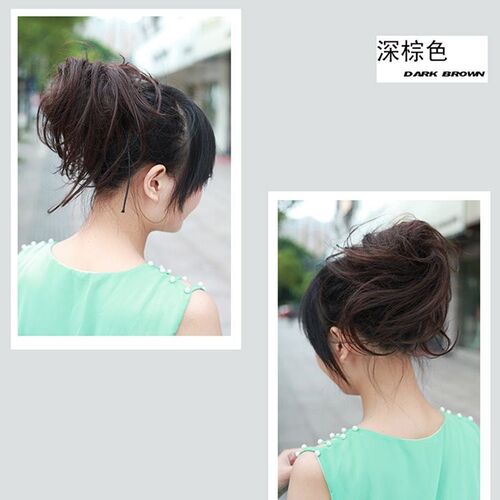 Fluffy octopus hair bun balls head messy ancient costume hea