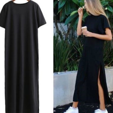 2017 Women Maxi Long Dresses Casual Summer Shirt Dress woman