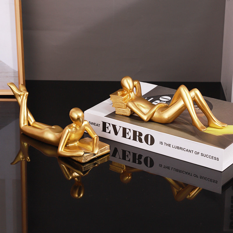 轻奢抽象阅读者人物模型摆件家居饰品电视酒柜书房办公室艺术摆设,家居饰品,装饰摆件,淘宝优惠券,粉丝福利购,淘宝优惠卷