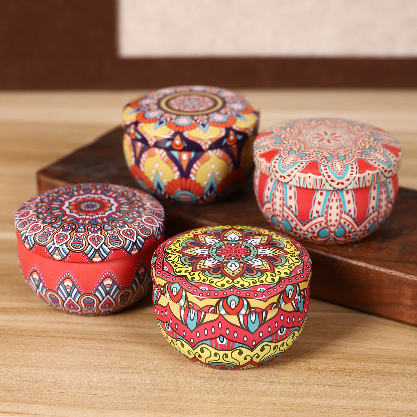 高颜值民族风圆形收纳盒伴手礼盒