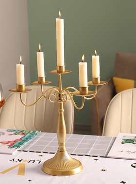 复古铁艺烛台摆件法式浪漫烛光生日蜡台装饰道具氛围感蜡烛台底座