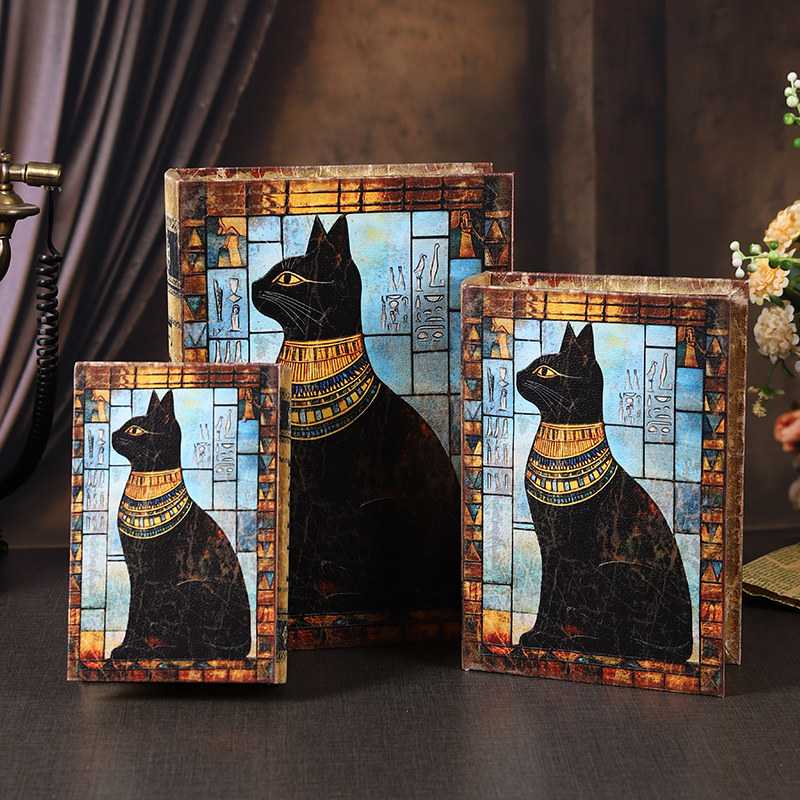 欧式复古假书收纳摆件书架书桌高颜值书本装饰摆设首饰项链收纳盒