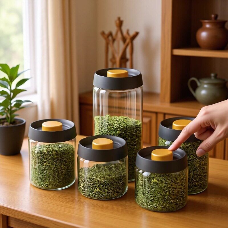 抽真空食品级玻璃茶叶罐高硼硅