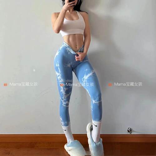 MAMA-1499撸铁提臀速干扎漂高腰