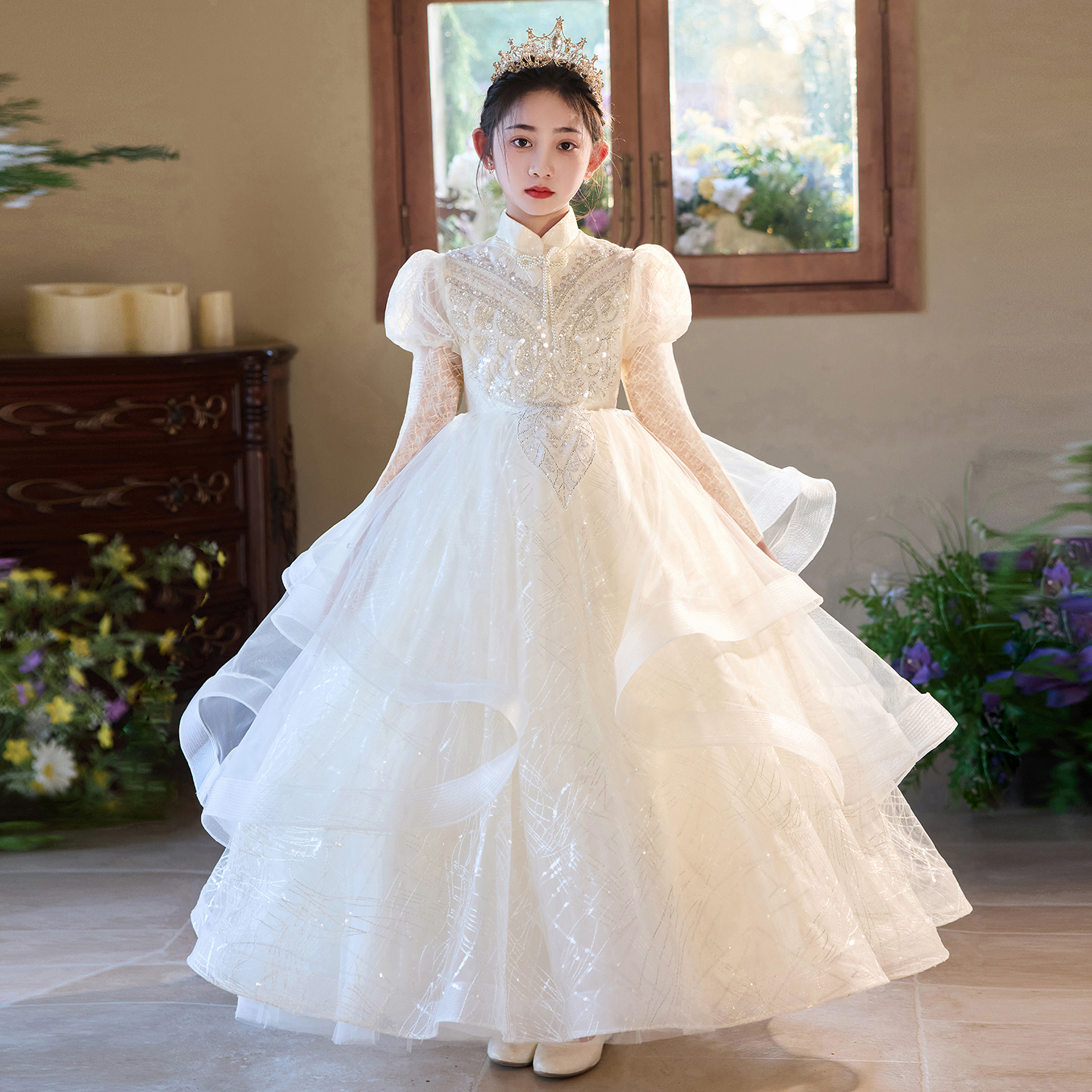 女童礼服花童主持人高端轻奢小众