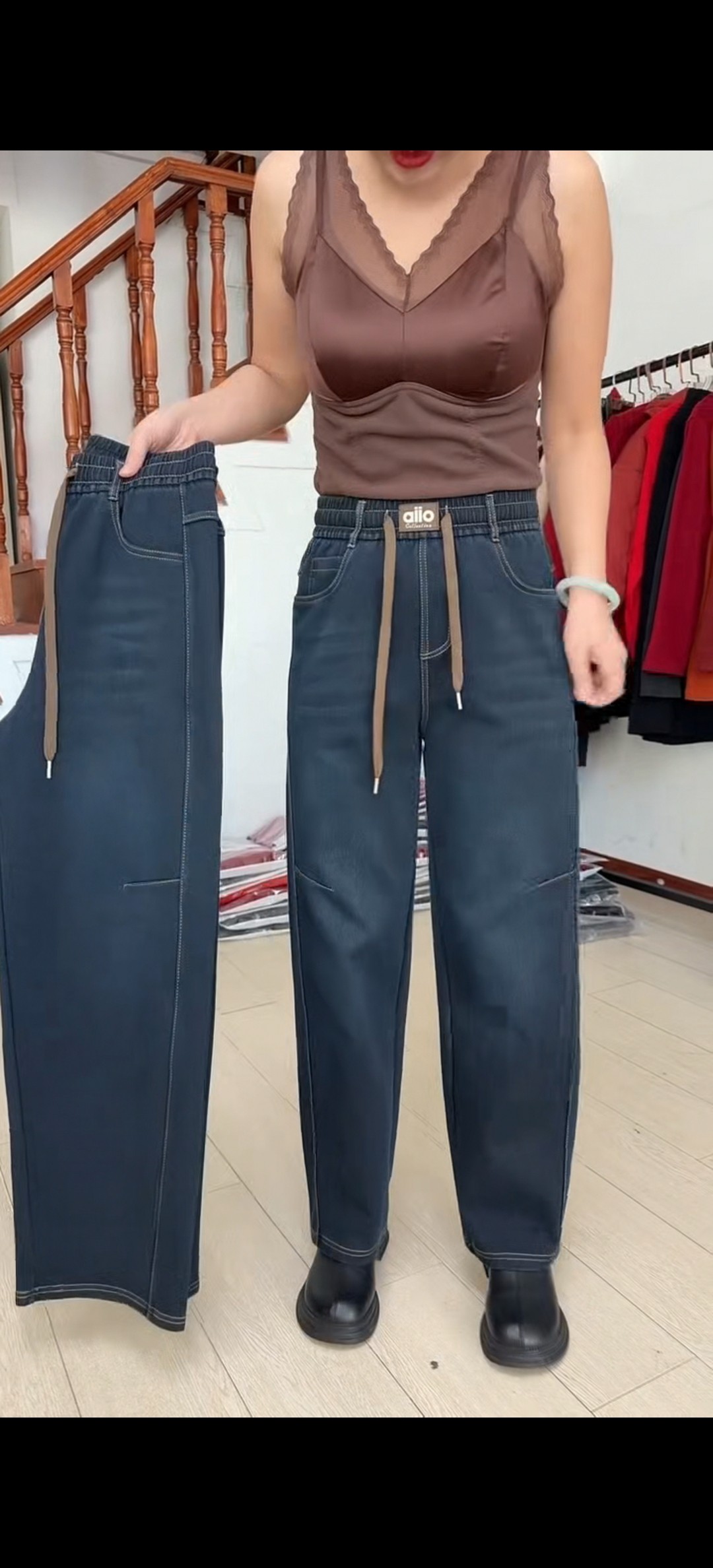 2026春秋新款妈妈装高腰显瘦直筒裤中年妈妈装长裤子,女装/女士精品,休闲裤,淘宝优惠券,粉丝福利购,淘宝优惠卷