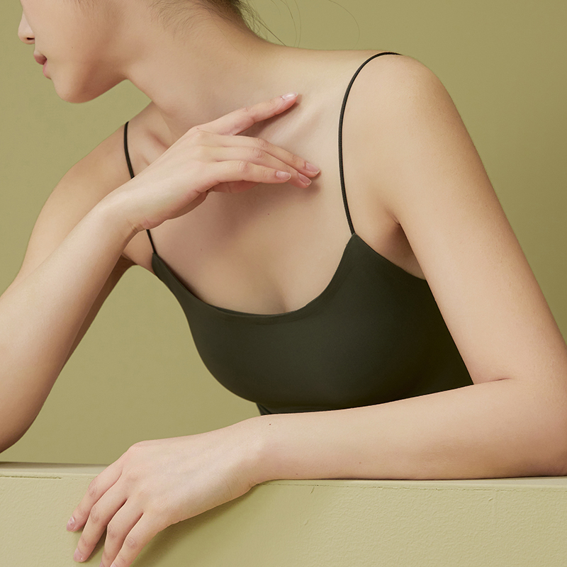 细吊带背心女内搭带胸垫美背文胸一体式内衣O夏季薄款打底外穿抹