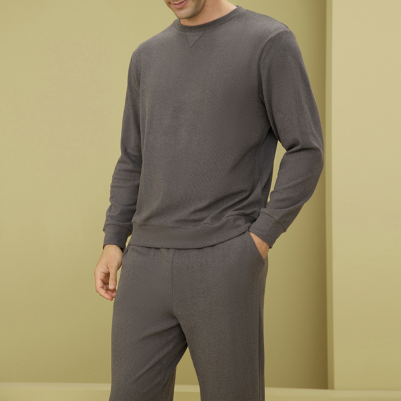 思篇男士热咖绒家居服套装